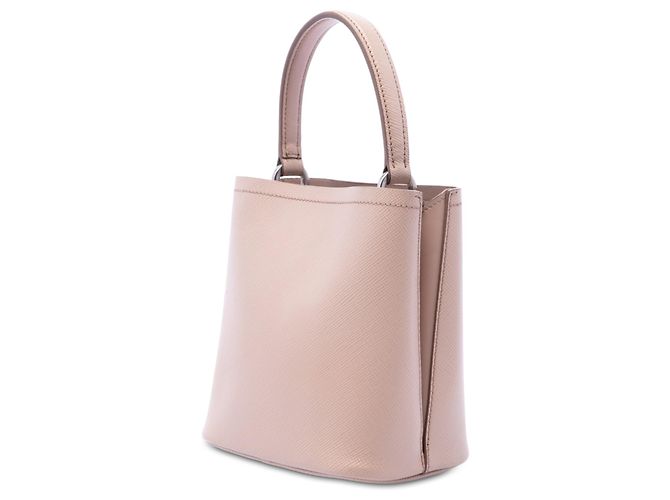 Borsa Satchel Prada Brown Small Saffiano Cuir Smalto Panier Marrone Carne - vista 2