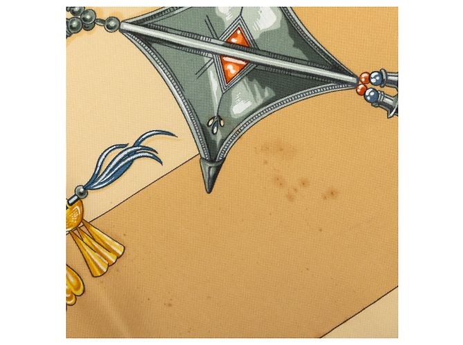 Lenço de seda Hermès Beige Parures des Sables 90 Bege - vista 7