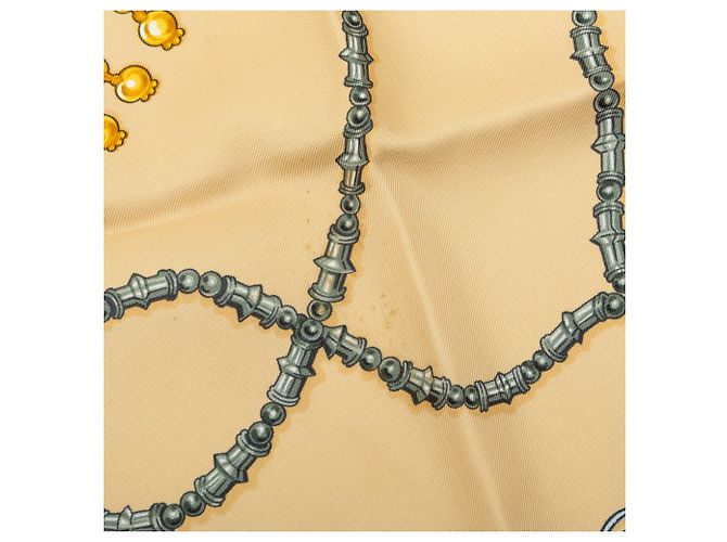 Lenço de seda Hermès Beige Parures des Sables 90 Bege - vista 8