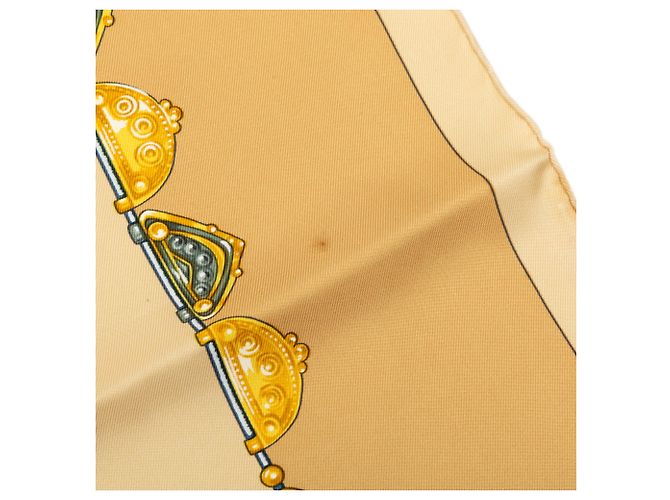 Lenço de seda Hermès Beige Parures des Sables 90 Bege - vista 9