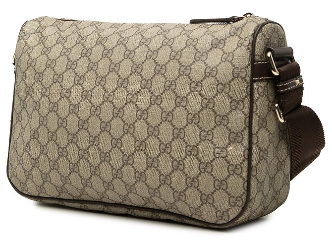 Gucci Beige GG Supreme Crossbody mit Doppeltasche - Ansicht 2