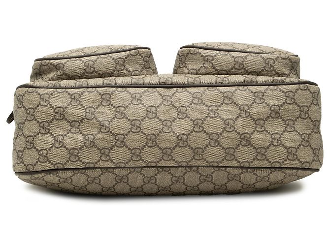 Gucci Beige GG Supreme Crossbody mit Doppeltasche - Ansicht 3