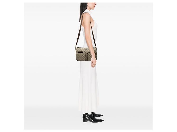 Gucci Beige GG Supreme Crossbody mit Doppeltasche - Ansicht 6