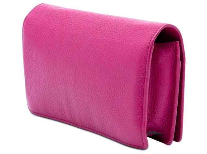 Cartera con cadena Soho Gucci en piel de becerro granulada rosa - vista 2