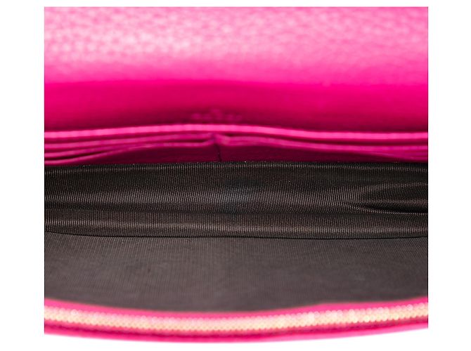 Cartera con cadena Soho Gucci en piel de becerro granulada rosa - vista 4