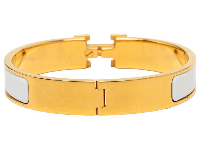 Bracelete Clic H PM em esmalte branco Hermès - vista 3