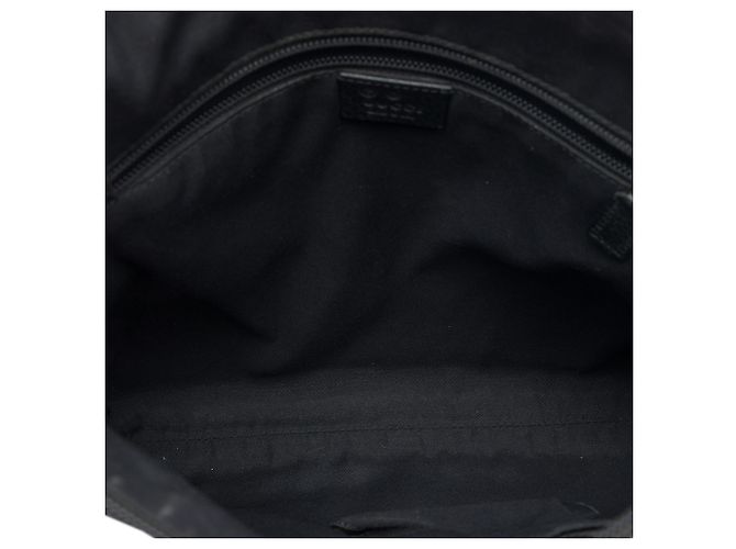 Borsa Messenger Piatta Gucci in Nylon GG Nero - vista 4