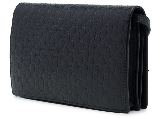 Gucci Black Microguccissima Wallet on Strap Schwarz - Ansicht 2