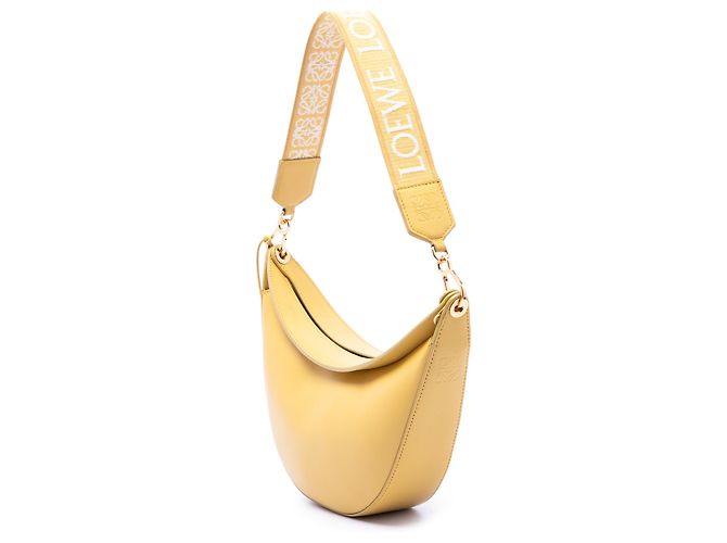 LOEWE Borsa Luna Hobo Piccola in Pelle Gialla Anagram Giallo - vista 2