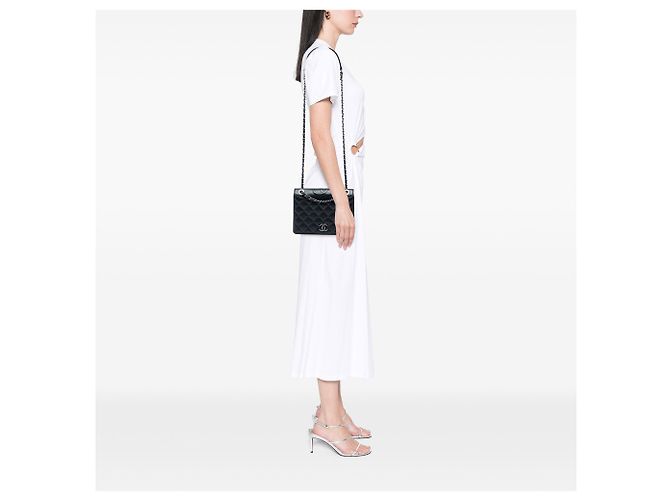 Chanel Black Medium Quilted Lambskin Ballerine Flap Nero - vista 6