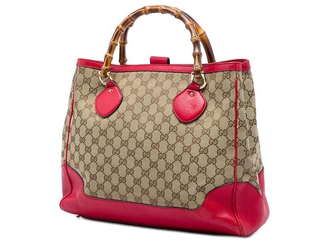Gucci Diana Tote em lona GG bege e bambu - vista 2