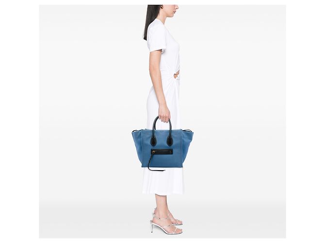 Céline Celine Blue Medium Denim Phantom Luggage Tote - vista 6