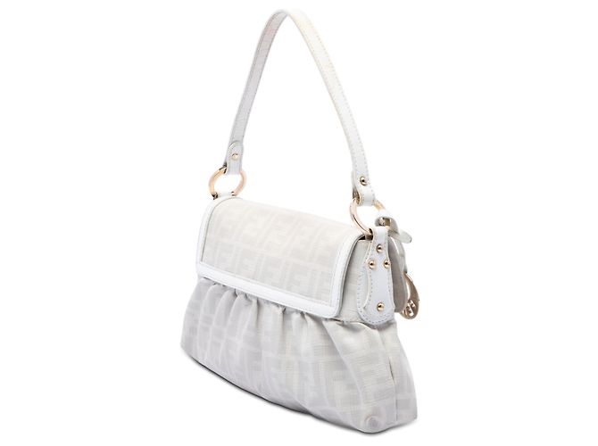 Borsa a tracolla Fendi Small Zucca in tela rivestita marrone modello Chef - vista 2