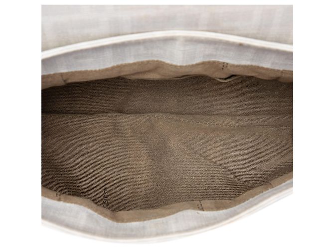 Borsa a tracolla Fendi Small Zucca in tela rivestita marrone modello Chef - vista 4