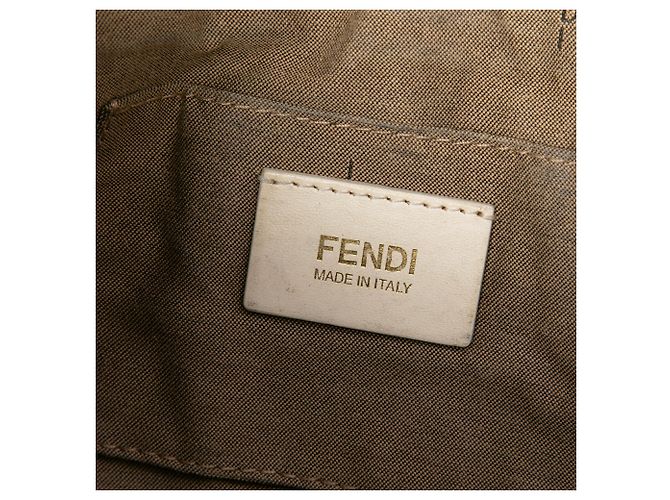 Borsa a tracolla Fendi Small Zucca in tela rivestita marrone modello Chef - vista 5