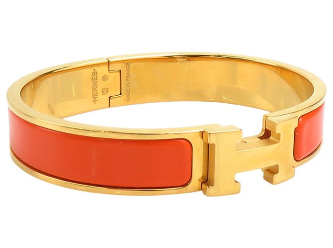 Pulsera Clic H PM de esmalte naranja Hermès Narrow - vista 2