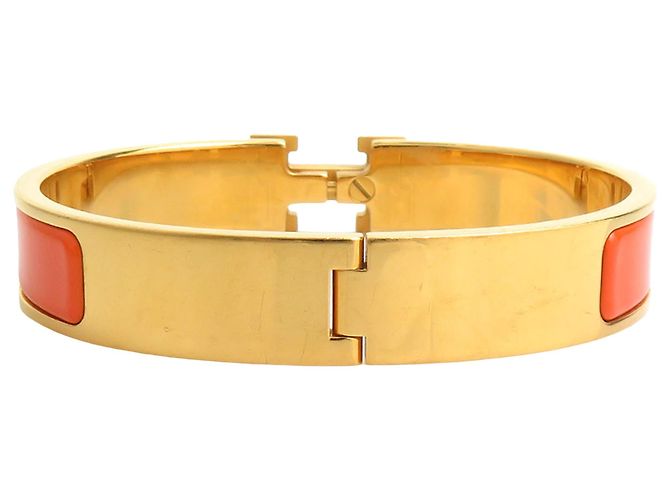 Pulsera Clic H PM de esmalte naranja Hermès Narrow - vista 3