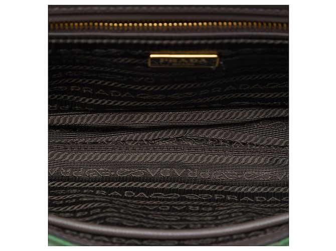 Prada Bolso Bandolera de Tessuto Verde Impuntu con Cadena - vista 4