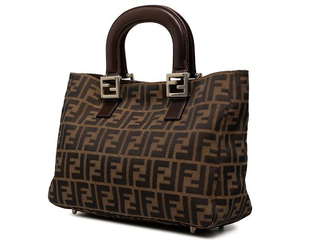 Fendi Twins Small Shopper aus Zucca-Canvas in Braun - Ansicht 2