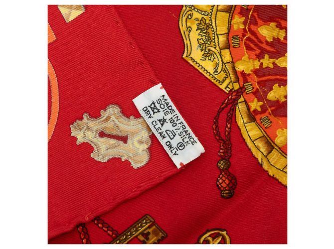 Pañuelo de seda Hermès Red Les Cles Roja - vista 2