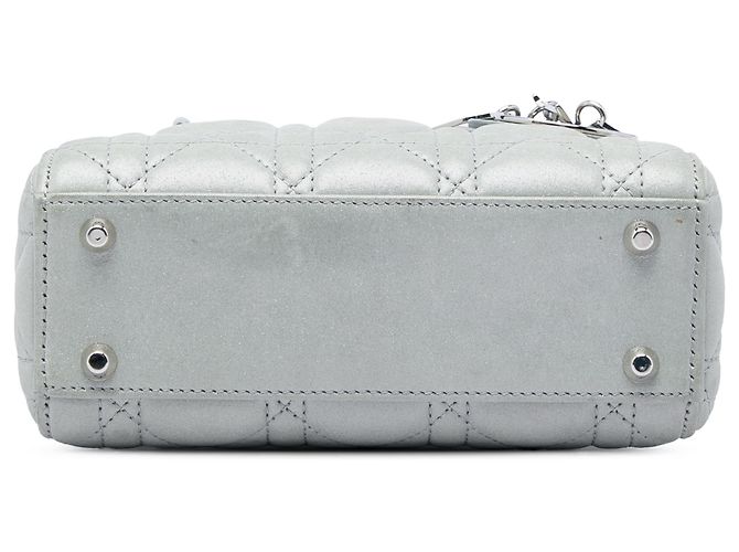 Autre Marque Dior Silver Mini Iridescent Lambskin Cannage Lady Dior Plata - vista 3