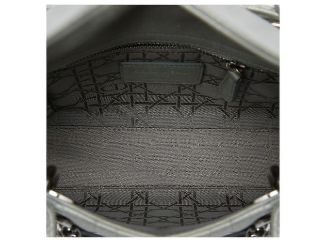 Autre Marque Dior Silver Mini Iridescent Lambskin Cannage Lady Dior Plata - vista 4