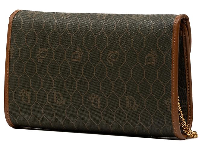 Borsa a tracolla Dior in tela rivestita Honeycomb nera con catena Nero - vista 2