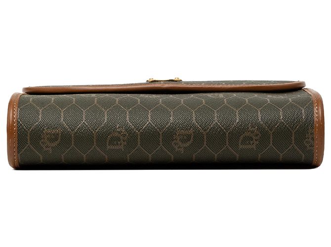 Borsa a tracolla Dior in tela rivestita Honeycomb nera con catena Nero - vista 3