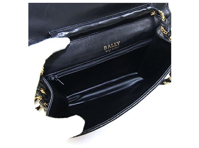 Bally Vintage Lederhandtasche Schwarz Rot - Ansicht 3