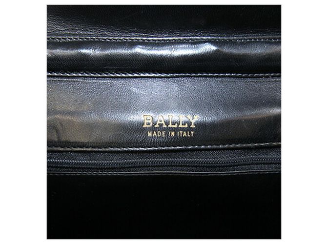 Bally Vintage Lederhandtasche Schwarz Rot - Ansicht 4