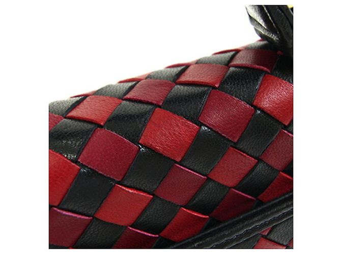 Bally Vintage Lederhandtasche Schwarz Rot - Ansicht 6