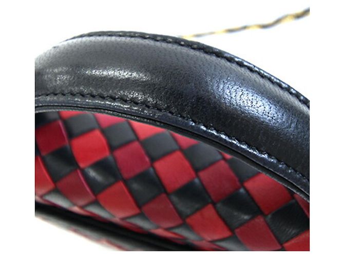 Bally Vintage Lederhandtasche Schwarz Rot - Ansicht 7