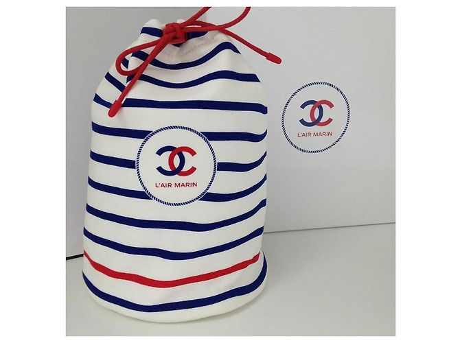 Chanel Pochette L'Air Marin Bianco Rosso Blu - vista 2