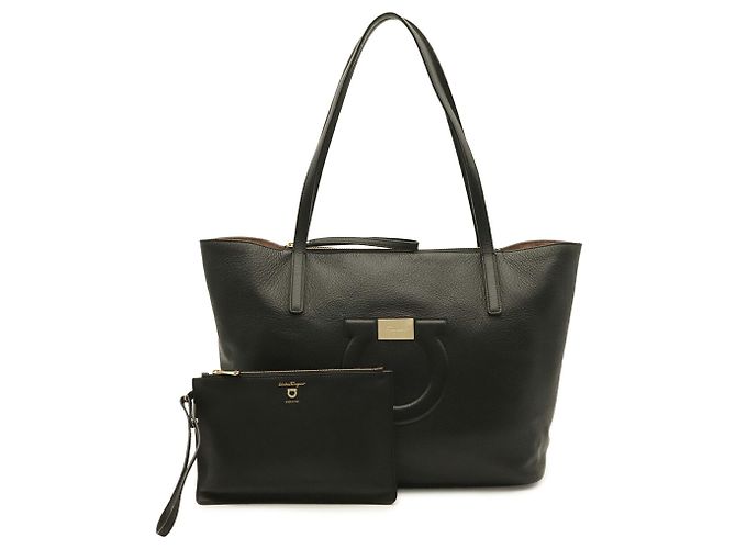 Borsa Tote Salvatore Ferragamo Gancini Nero - vista 2