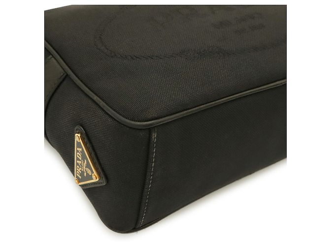 Bolso de hombro Prada de cinta jacquard Negro - vista 4
