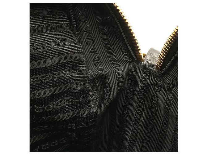 Bolso de hombro Prada de cinta jacquard Negro - vista 8