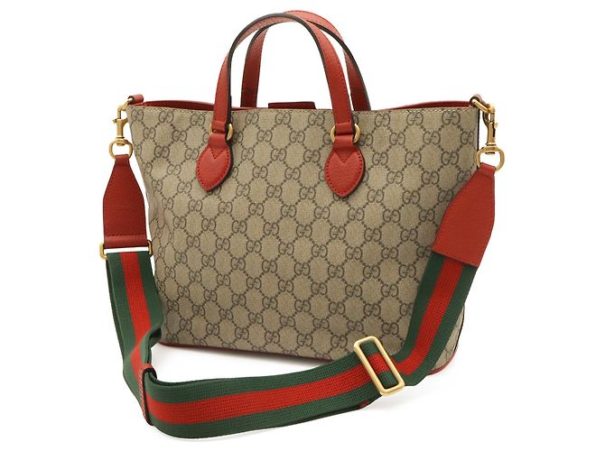 Gucci GG Supreme BOSCO Dog Applique Tote Bag Pink Red Beige Green Yellow - view 3