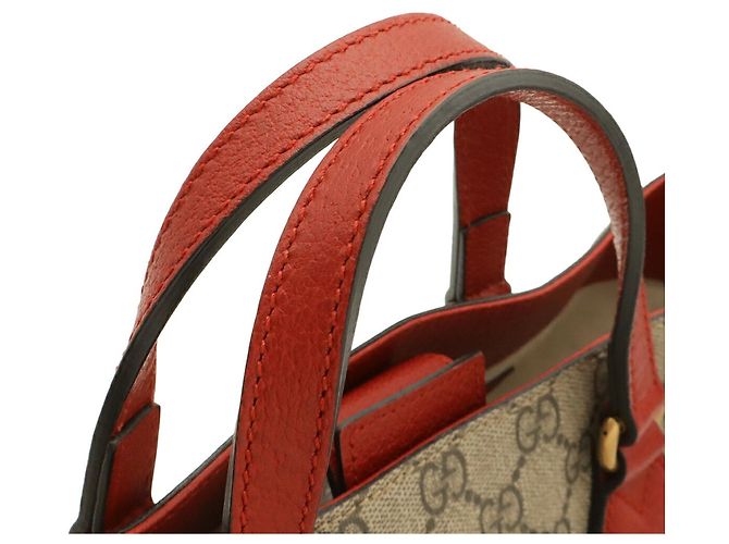 Gucci GG Supreme BOSCO Dog Applique Tote Bag Pink Red Beige Green Yellow - view 6