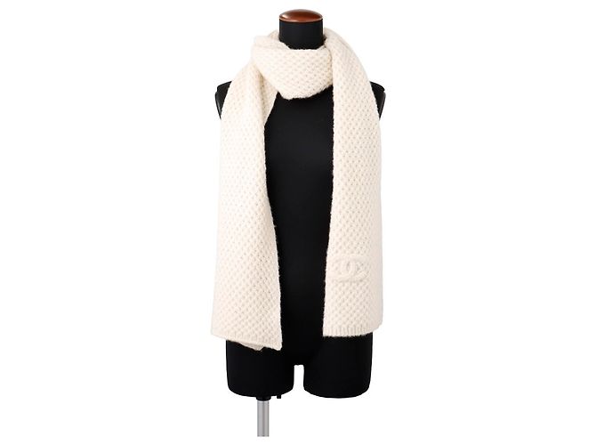 Timeless Stola Chanel in cashmere e seta bianca Bianco - vista 3