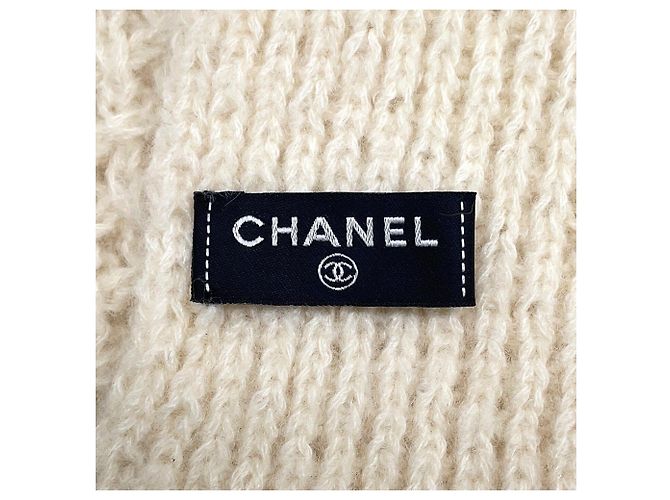 Timeless Stola Chanel in cashmere e seta bianca Bianco - vista 4