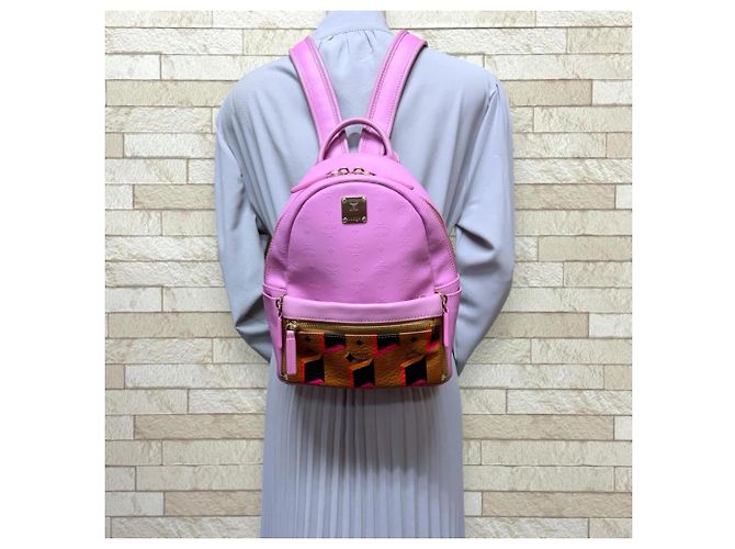 MCM Visetos Brown and Pink Rucksack Braun - Ansicht 2