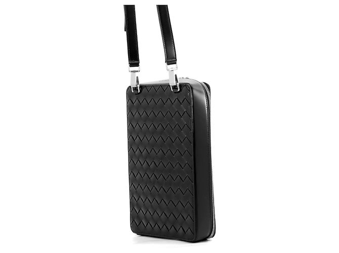 Borsa a tracolla Bottega Veneta Intrecciato Nero - vista 2
