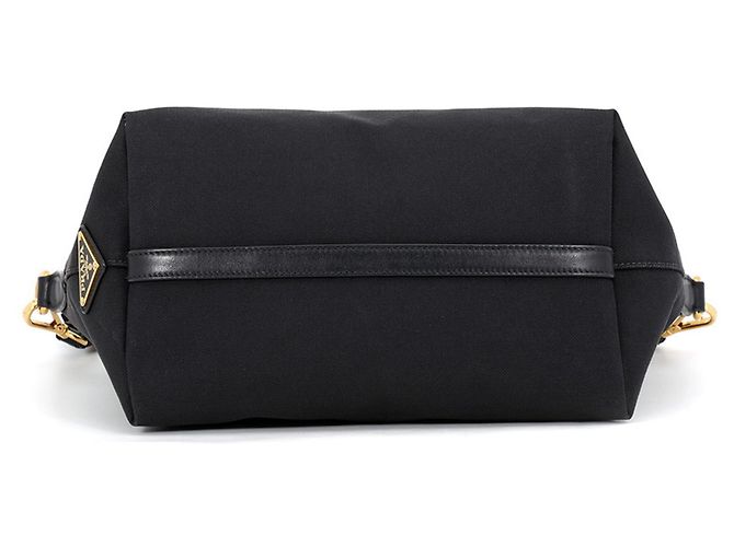 Bolsa de mão Prada preta em couro e tela jacquard Preto - vista 2