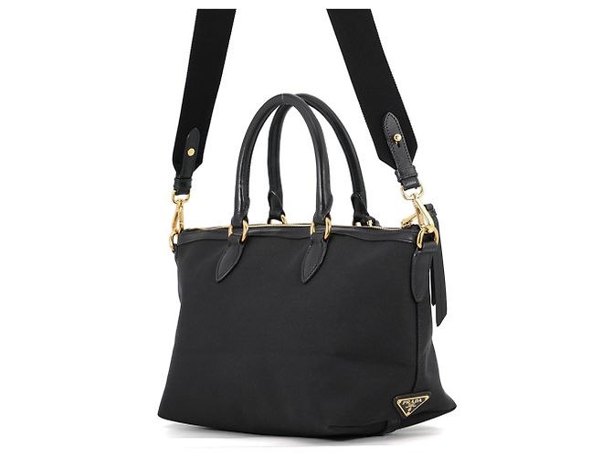 Bolsa de mão Prada preta em couro e tela jacquard Preto - vista 3