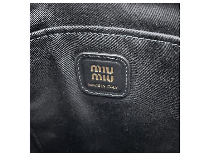 Borsa a mano Miu Miu Ivy Mini in tessuto e pelle Nero Multicolore Verde - vista 13