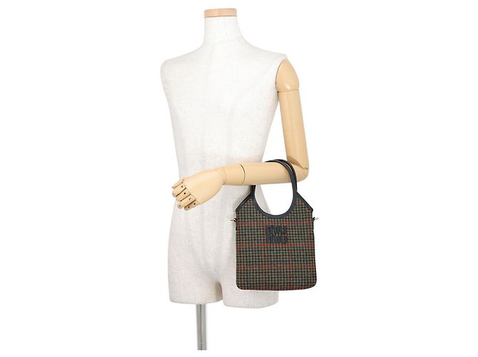 Borsa a mano Miu Miu Ivy Mini in tessuto e pelle Nero Multicolore Verde - vista 4
