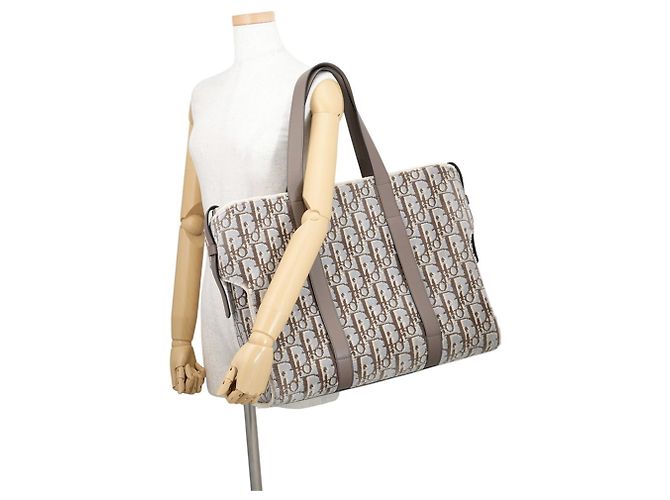 Sac Tote Christian Dior Édition Limitée Marron Bleu clair - vue 4