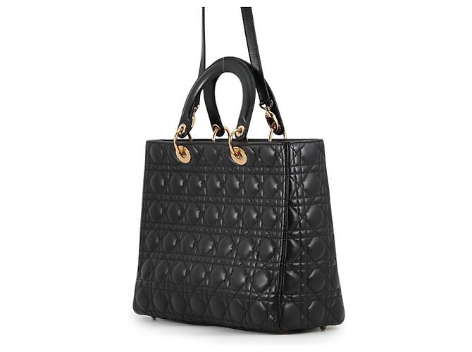 Borsa a mano 2-way Christian Dior Lady Cannage Large Nero - vista 2