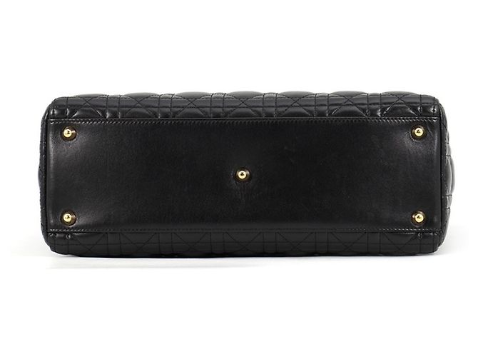 Borsa a mano 2-way Christian Dior Lady Cannage Large Nero - vista 3
