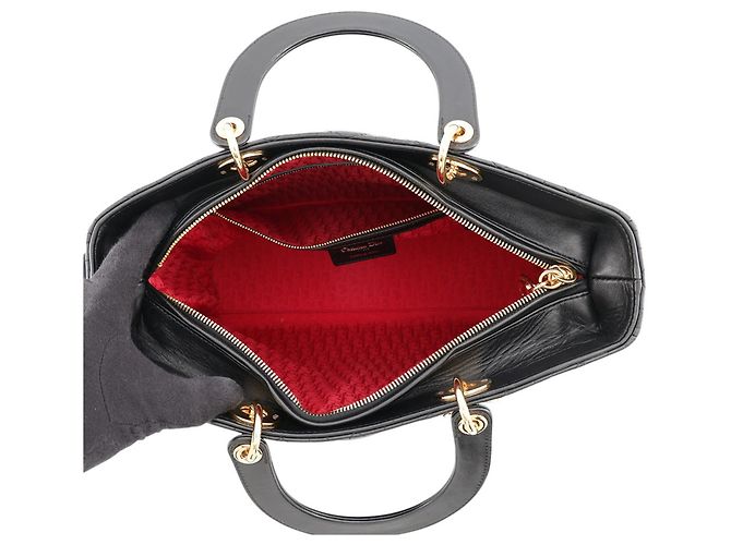 Borsa a mano 2-way Christian Dior Lady Cannage Large Nero - vista 6